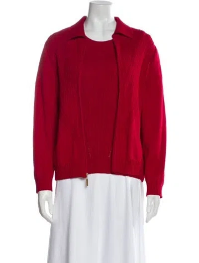 Pre-owned St John Wool Set In Red