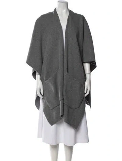 Pre-owned St John Wool Shawl In Gray