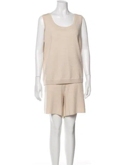 Pre-owned St John Wool Short Set In Neutral