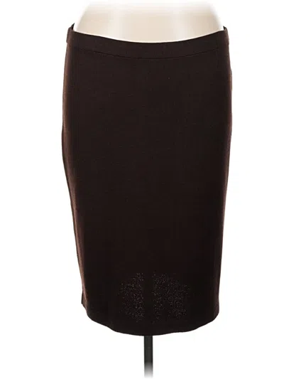 Pre-owned St John Wool Skirt In Brown