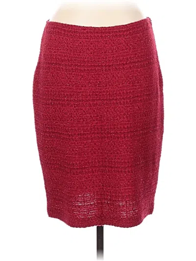 Pre-owned St John Wool Skirt In Red
