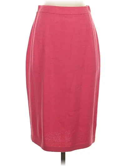 Pre-owned St John Wool Skirt In Red