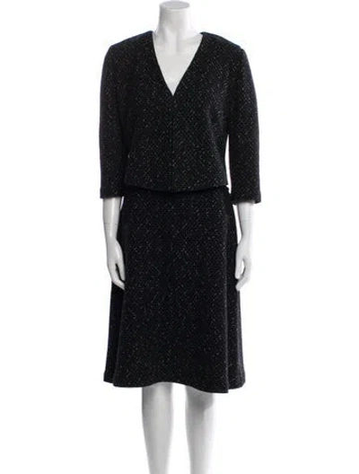 Pre-owned St John Wool Skirt Set In Black