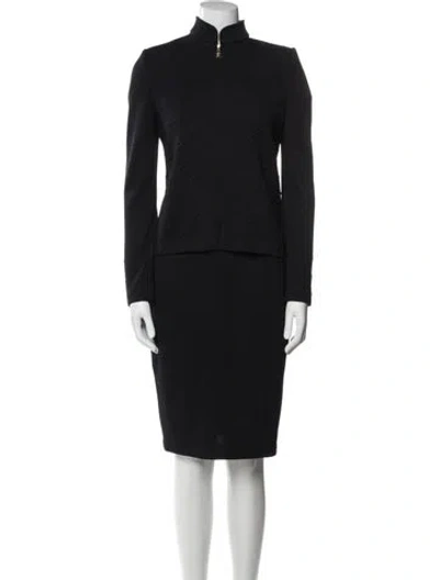 Pre-owned St John Wool Skirt Set In Black