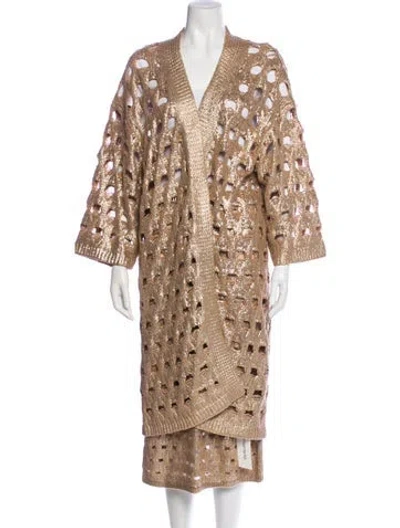Pre-owned St John Wool Skirt Set In Neutral