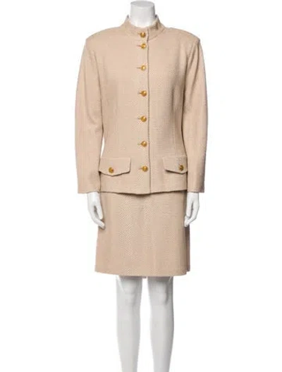Pre-owned St John Wool Skirt Set In Neutral