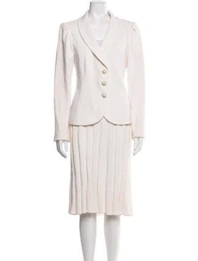 Pre-owned St John Wool Skirt Set In Neutral