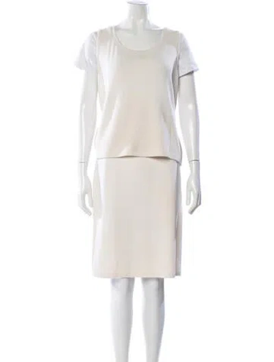 Pre-owned St John Wool Skirt Set In Neutral