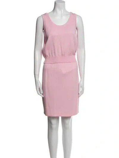Pre-owned St John Wool Skirt Set In Pink