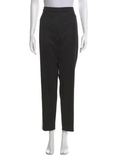 Pre-owned St John Wool Straight Leg Pants In Black
