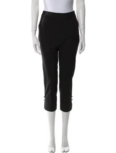 Pre-owned St John Wool Straight Leg Pants In Black