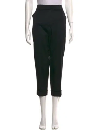 Pre-owned St John Wool Straight Leg Pants In Black
