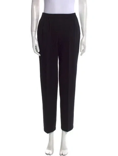 Pre-owned St John Wool Straight Leg Pants In Black