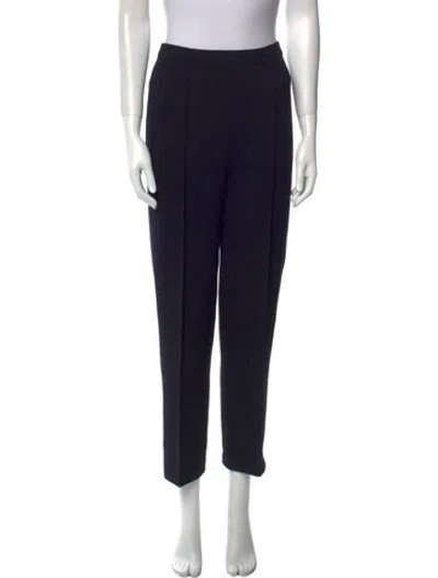 Pre-owned St John Wool Straight Leg Pants In Black