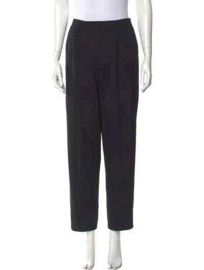 Pre-owned St John Wool Straight Leg Pants In Black