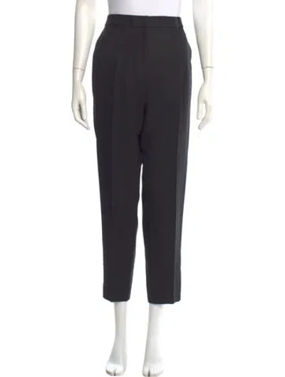 Pre-owned St John Wool Straight Leg Pants In Black