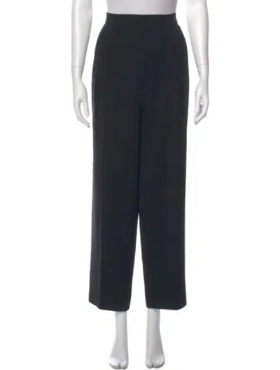 Pre-owned St John Wool Straight Leg Pants In Black