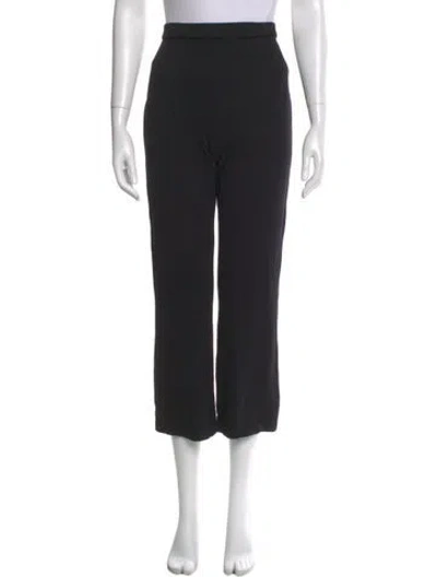 Pre-owned St John Wool Straight Leg Pants In Black
