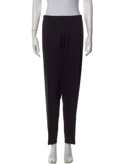 Pre-owned St John Wool Straight Leg Pants In Black