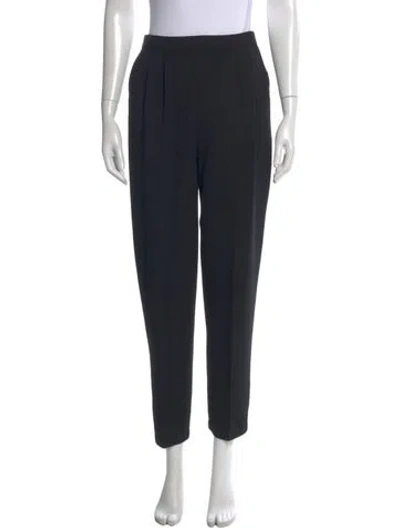 Pre-owned St John Wool Straight Leg Pants In Black