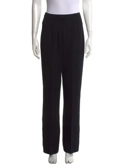 Pre-owned St John Wool Straight Leg Pants In Black