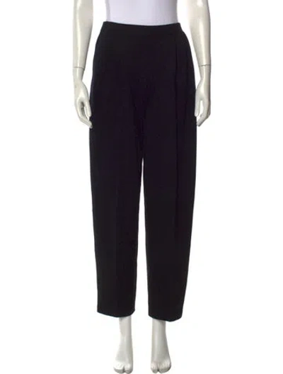 Pre-owned St John Wool Straight Leg Pants In Black