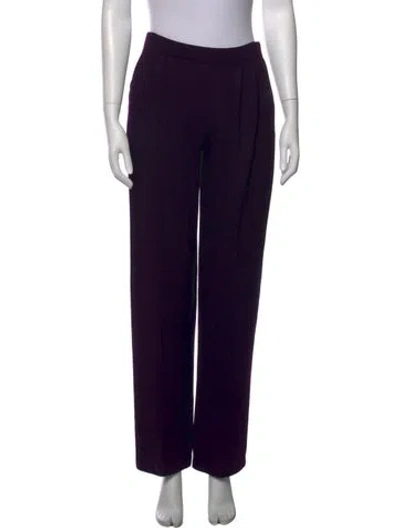 Pre-owned St John Wool Straight Leg Pants In Black