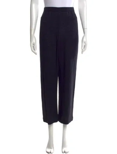 Pre-owned St John Wool Straight Leg Pants In Black