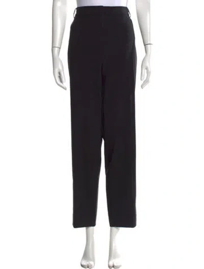 Pre-owned St John Wool Straight Leg Pants In Black