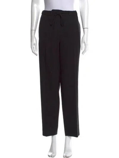 Pre-owned St John Wool Straight Leg Pants In Black