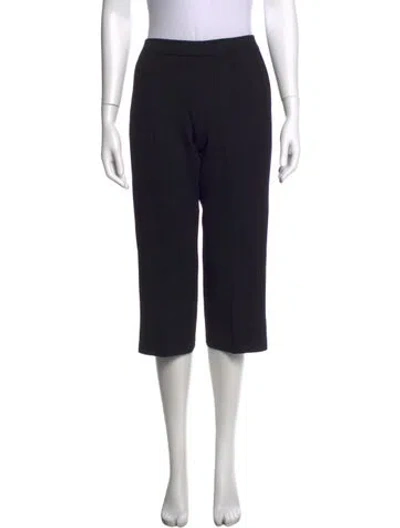 Pre-owned St John Wool Straight Leg Pants In Black