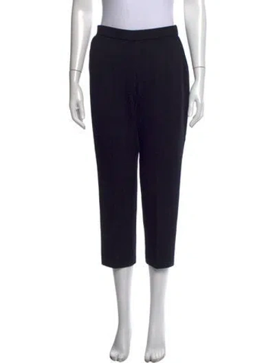 Pre-owned St John Wool Straight Leg Pants In Black