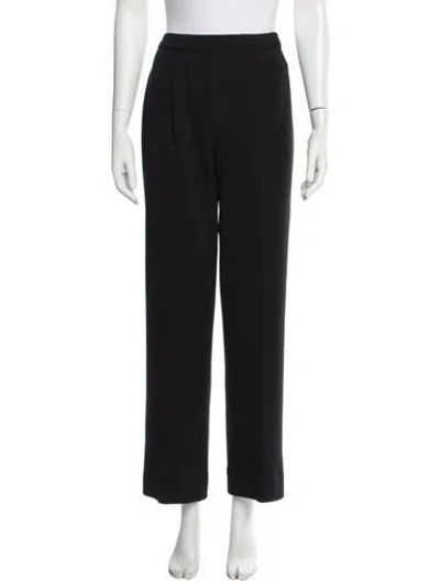 Pre-owned St John Wool Straight Leg Pants In Black