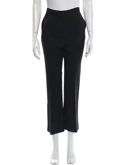 Pre-owned St John Wool Straight Leg Pants In Black
