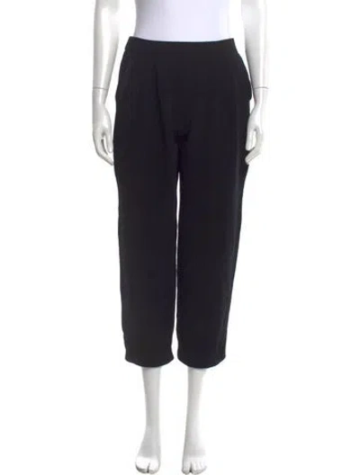 Pre-owned St John Wool Straight Leg Pants In Black