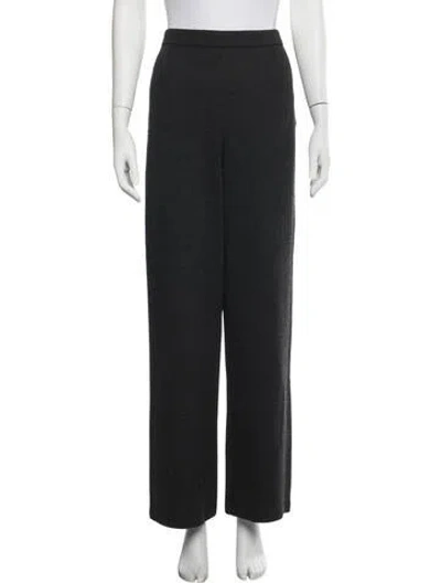 Pre-owned St John Wool Straight Leg Pants In Black