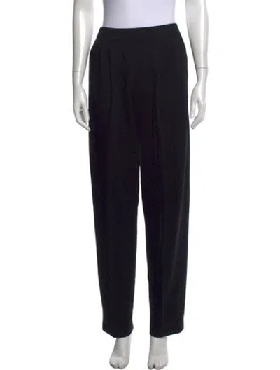 Pre-owned St John Wool Straight Leg Pants In Black