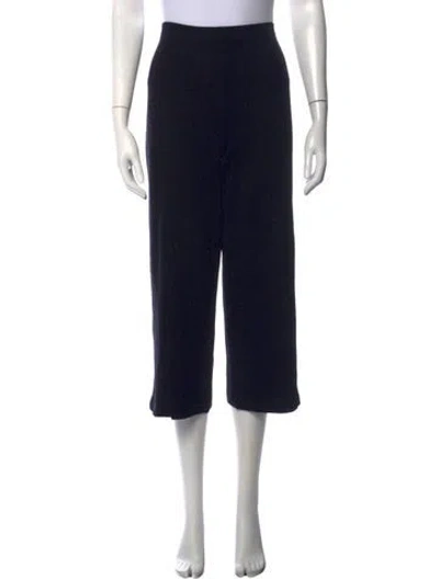 Pre-owned St John Wool Straight Leg Pants In Black