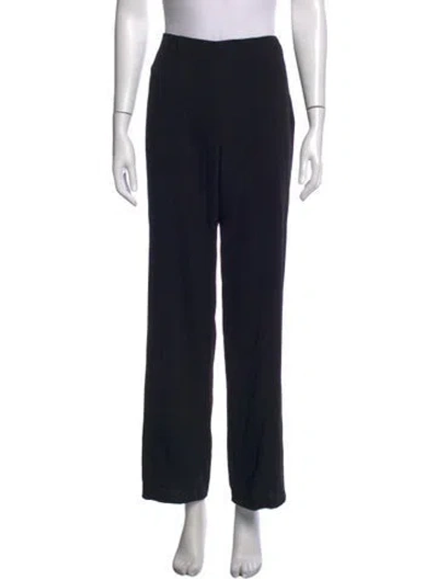 Pre-owned St John Wool Straight Leg Pants In Black