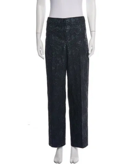 Pre-owned St John Wool Straight Leg Pants In Black
