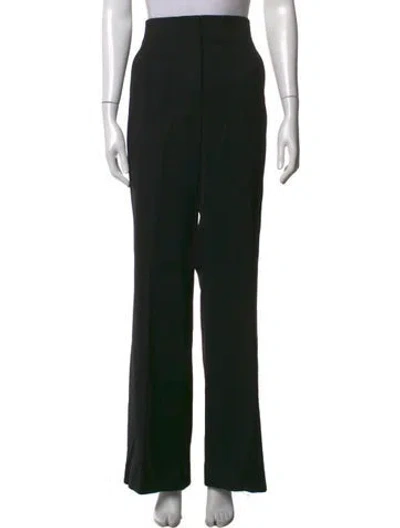 Pre-owned St John Wool Straight Leg Pants In Black