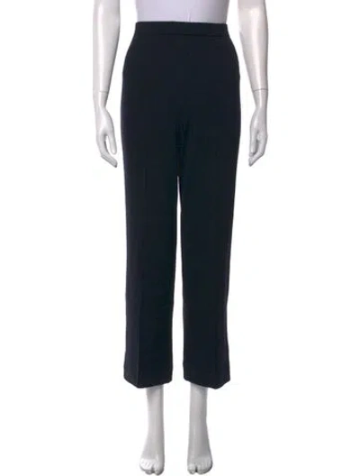 Pre-owned St John Wool Straight Leg Pants In Black