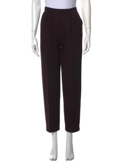 Pre-owned St John Wool Straight Leg Pants In Black