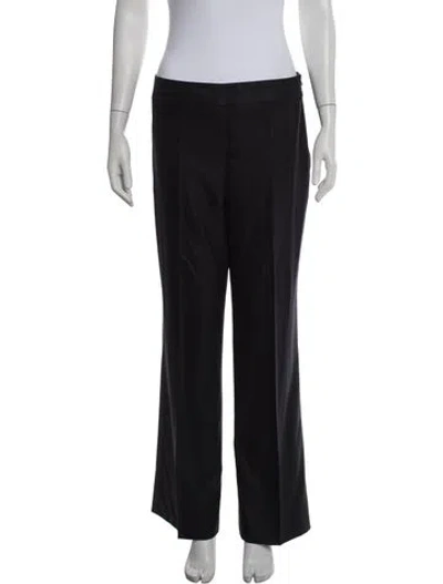 Pre-owned St John Wool Straight Leg Pants In Black