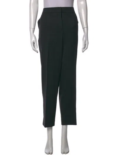 Pre-owned St John Wool Straight Leg Pants In Black