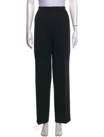 Pre-owned St John Wool Straight Leg Pants In Black
