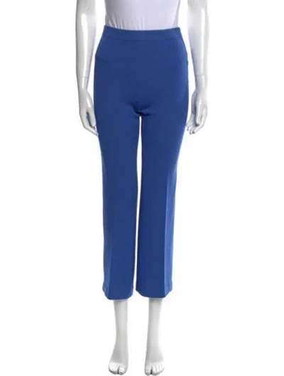 Pre-owned St John Wool Straight Leg Pants In Blue