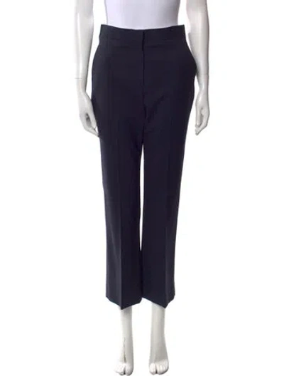 Pre-owned St John Wool Straight Leg Pants In Blue