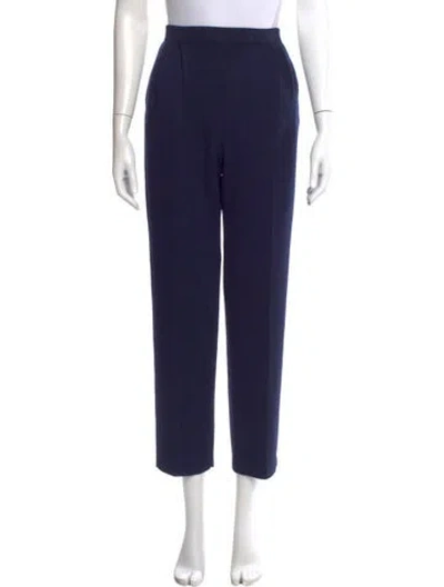 Pre-owned St John Wool Straight Leg Pants In Blue