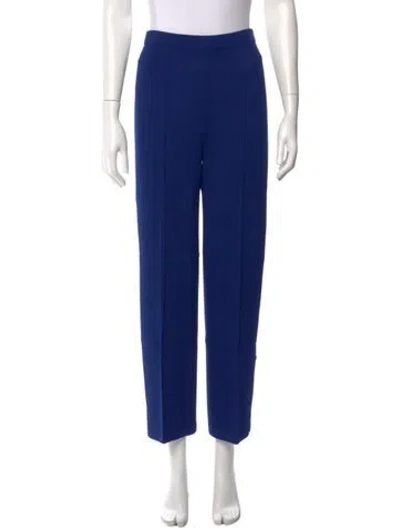 Pre-owned St John Wool Straight Leg Pants In Blue